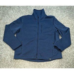 LL Bean Sweater Fleece Jacket Mens XL Navy Blue Full Zip Slightly Fitted UPS